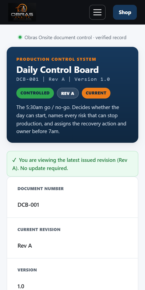 The same scan on a phone, on the deck. No app, nothing to install.