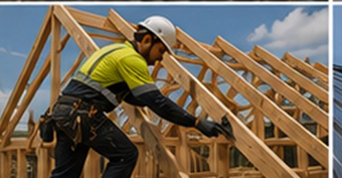 Timber framing on a residential build